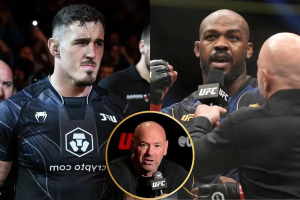 Tom Aspinall, Dana White and Jon Jones