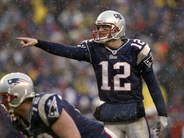 Photo: Patriots Tom Brady number 12 jersey and goat masks