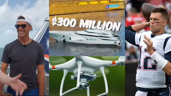 Tom Brady knocks a drone out of the sky on board a $300 million