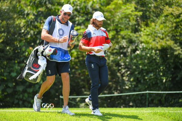 Tommy Fleetwood and Caddie