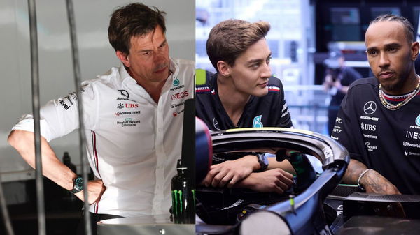 Toto Wolff, George Russell &#038; Lewis Hamilton