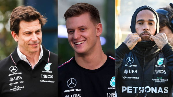 Toto Wolff, Mick Schumacher, Lewis Hamilton