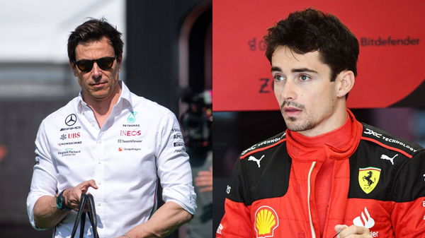 Toto Wolff and Charles Leclerc