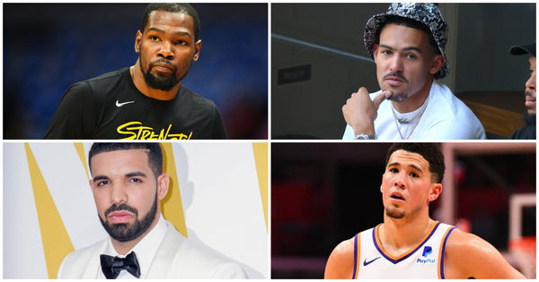 Trae Young, Drake, Devin Booker