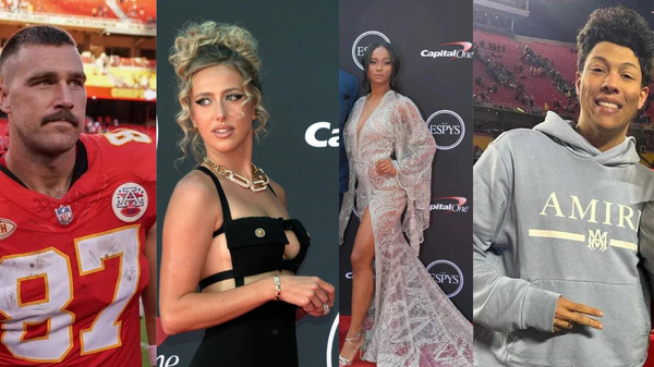 Travis Kelce, Brittany Mahomes, Kayla Nicole, Jackson Mahomes