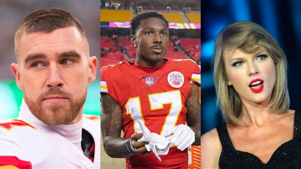 Travis Kelce, Mecole Hardman, Taylor Swift