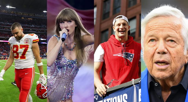 Travis Kelce, Taylor Swift, Rob Gronkowski, Robert Kraft