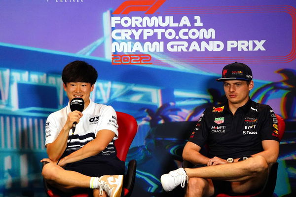 Yuki Tsunoda and Max Verstappen