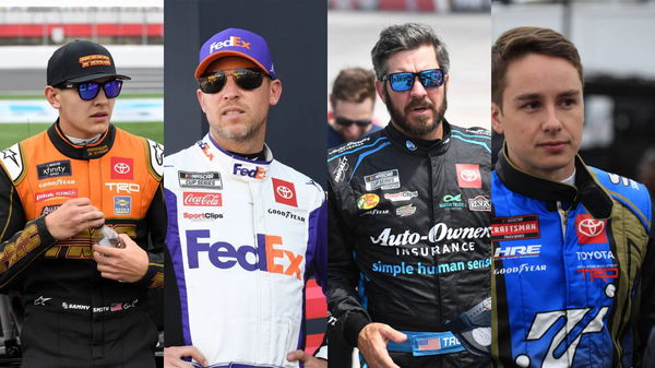 Ty Gibbs, Denny Hamlin, Martin Truex Jr, Christopher Bell