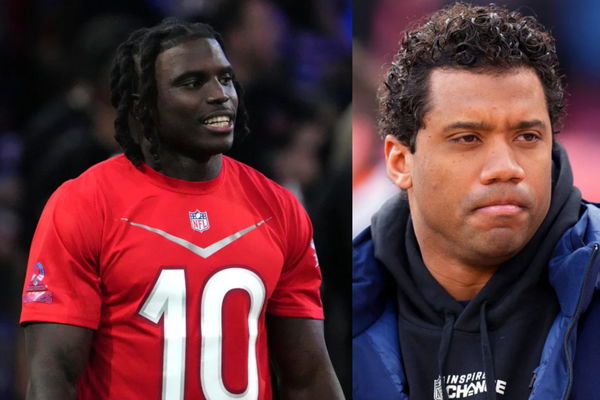 Tyreek Hill and Russell Wilson