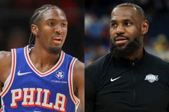Tyrese Maxey and LeBron James