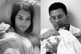 Megan Olivi and Joseph Benavidez with their firstborn child