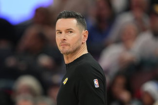 Dec 25, 2024; San Francisco, California, USA; Los Angeles Lakers head coach JJ Redick during the third quarter against the Golden State Warriors at Chase Center. Mandatory Credit: Darren Yamashita-Imagn Images