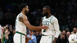 Celtics stars Jayson Tatum, Jaylen Brown congratulate each other