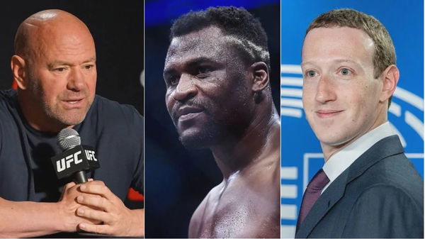 Dana White, Francis Ngannou and Mark Zuckerberg