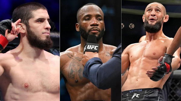 Khamzat Chimaev, Leon Edwards and Islam Makhachev