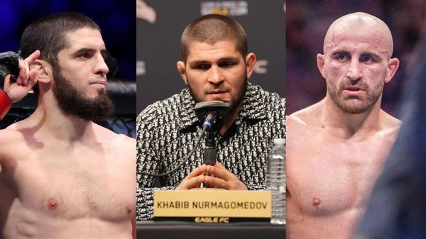 Alexander Volkanovski, Islam Makhachev and Khabib Nurmagomedov