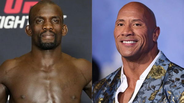 Themba Gorimbo and Dwayne Johnson