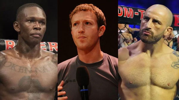 Israel Adesanya, Mark Zuckerberg and Alexander Volkanovski