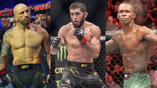 Alexander Volkanovski, Islam Makhachev and Israel Adesanya