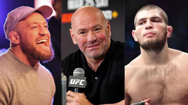 Conor McGregor, Dana White and Khabib Nurmagomedov