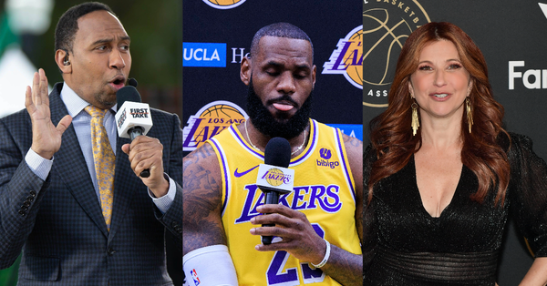 Stephen A. Smith, LeBron James, and Rachel Nichols Collage