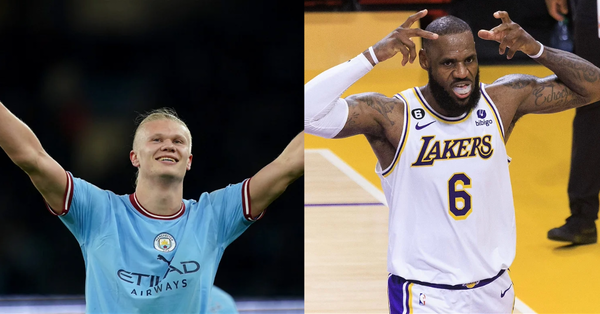 Erling Haaland and LeBron James Collage