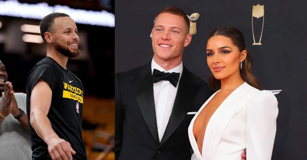 Stephen Curry, Christian McCaffrey and Olivia Culpo Collage