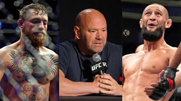 Conor McGregor, Dana White and Khamzat Chimaev