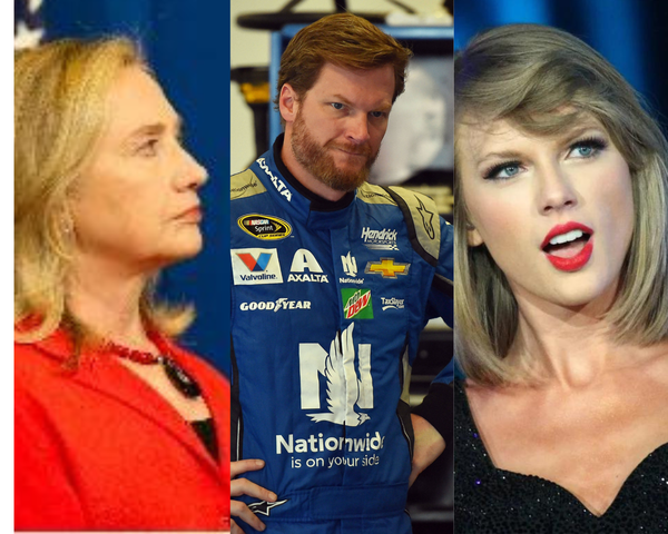 Hillary Clinton, Dale Earnhardt Jr and Taylor Swift