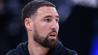 Klay Thompson at a practice session