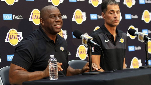 May 20, 2019 – El Segundo, CALIFORNIA, UNITED STATES OF AMERICA – (L) Magic Johnson accuses Rob Pel