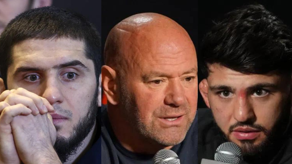 Islam Makhachev, Dana White, Arman Tsarukyan