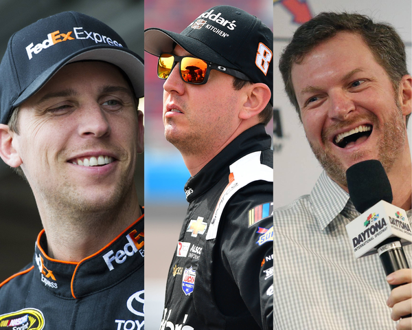 Denny Hamlin, Kyle Busch and Dale Earnhardt Jr