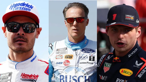 Kyle Larson, Kevin Harvick and Max Verstappen