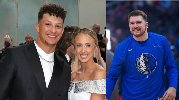 Patrick Mahomes, Brittany Mahomes and Luka Doncic