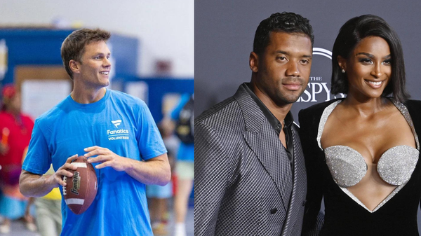 Tom Brady, Ciara Wilson and Russell Wilson