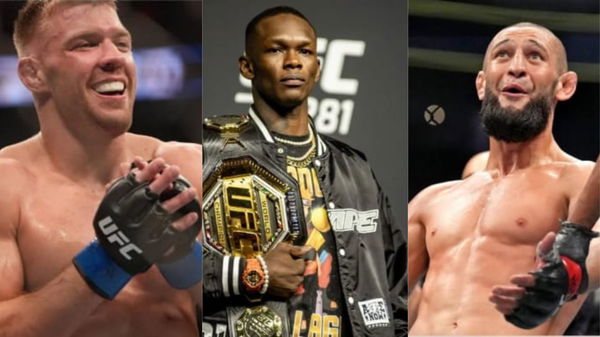 Dricus du Plessis, Israel Adesanya and Khamzat Chimaev