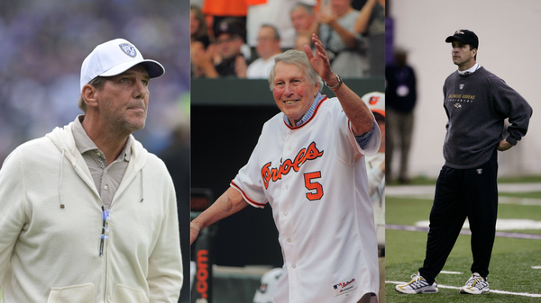 Steve Bisciotti, Brooks Robinson and John Harbaugh