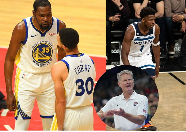 Steve Kerr, Anthony Edwards, Kevin Durant, Stephen Curry