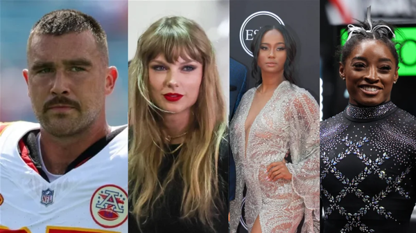 Travis Kelce, Taylor Swift, Kayla Nicole and Simone Biles