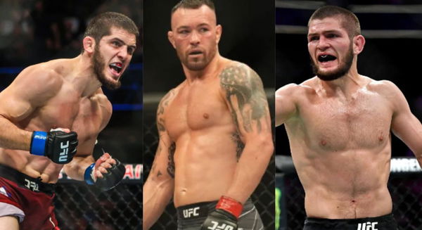 Islam Makhachev and Colby Covington and Khabib Nurmagomedov