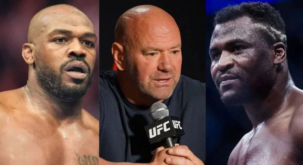 Jon Jones and Dana White and Francis Ngannou