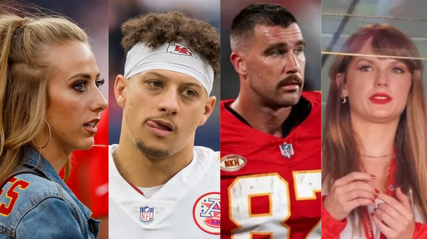 Brittany Mahomes, Patrick Mahomes, Travis Kelce and Taylor Swift