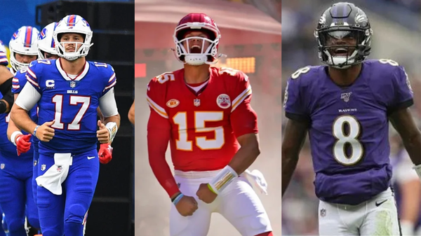 Josh Allen, Patrick Mahomes, and Lamar Jackson