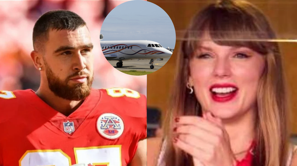 Travis Kelce and Taylor Swift and her jet