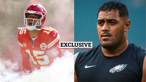 Patrick Mahomes and Jordan Mailata