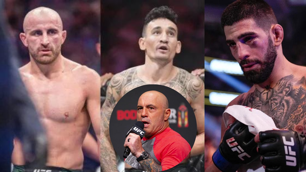 Alexander Volkanovski, Max Holloway, Ilia Topuria, Joe Rogan