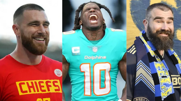 Travis Kelce, Tyreek Hill, and Jason Kelce