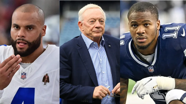 Dak Prescott, Jerry Jones and Micah Parsons